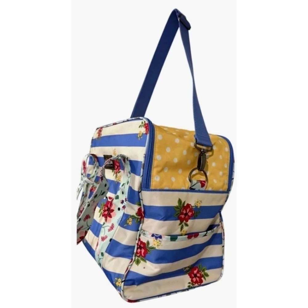 Matilda Jane Floral Diaper Bag Blue Stripe Polka Dot Travel Tote Cottagecore